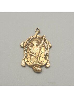 Maryland Intramural 10k Gold-Filled Turtle Pendant By Balfour 1.25" Vintage Coll